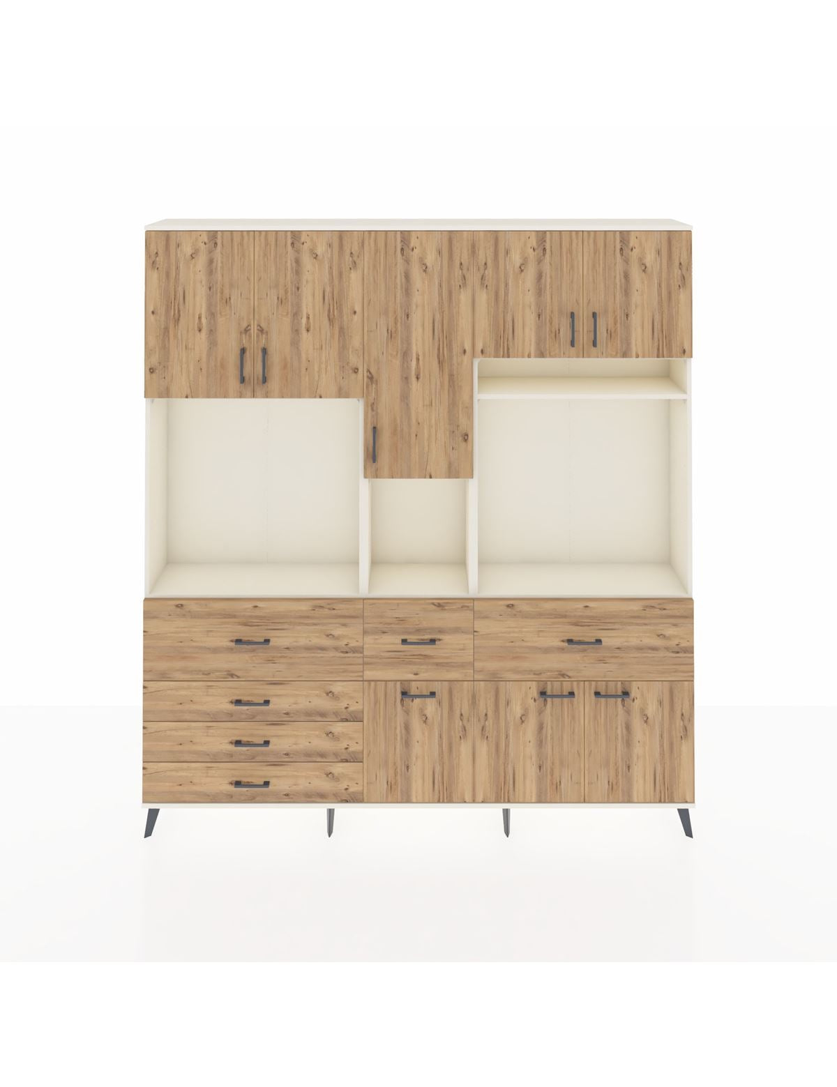 Arges Gardrop 10 Raflı 6 Çekmeceli 8 Kapaklı 220x30x243 Aytaşı-Çam