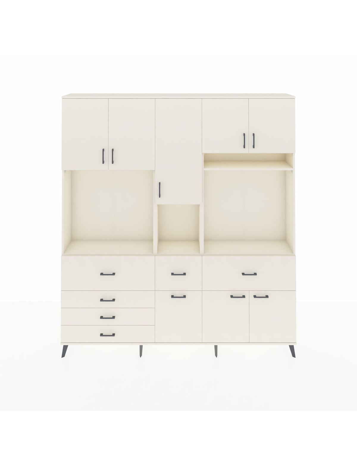 Arges Gardrop 10 Raflı 6 Çekmeceli 8 Kapaklı 220x30x243 Aytaşı-Aytaşı