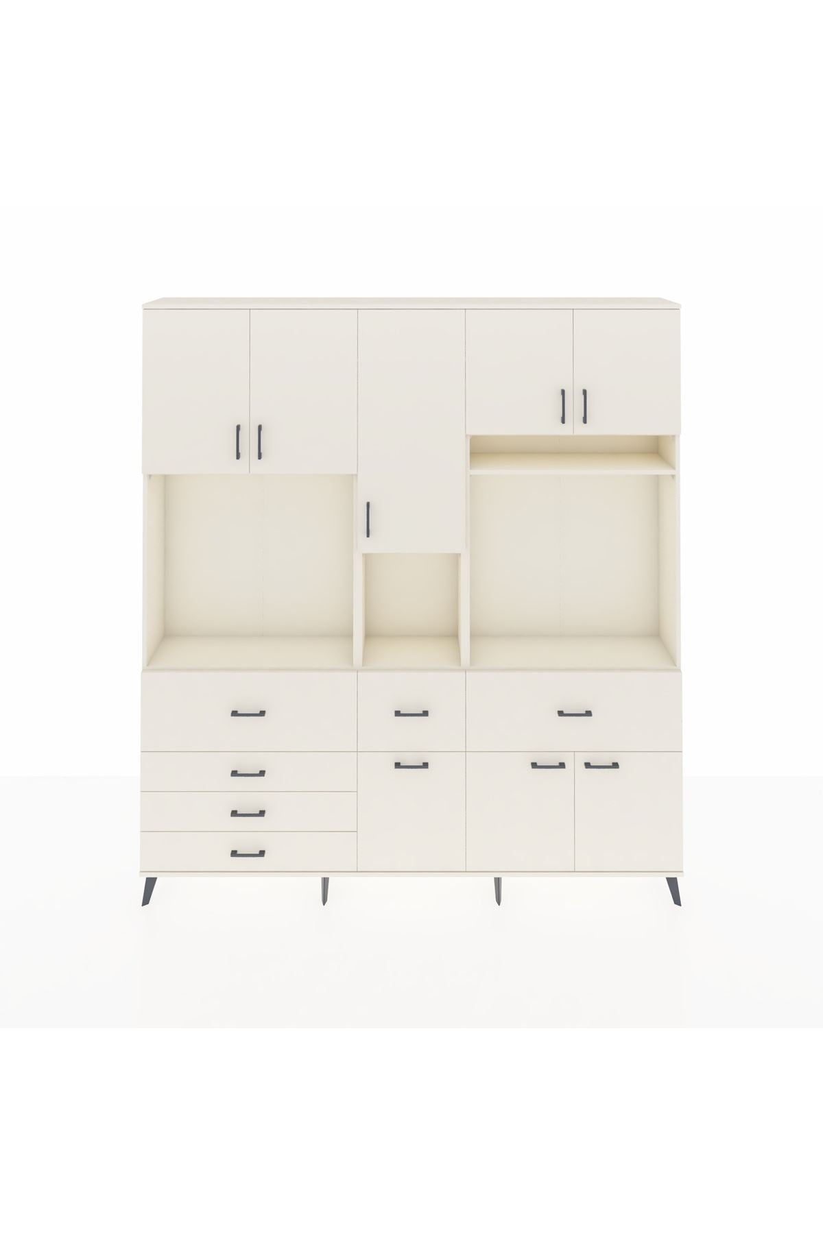 Arges Gardrop 10 Raflı 6 Çekmeceli 8 Kapaklı 220x30x243 Aytaşı-Aytaşı