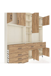 Arges Gardrop 10 Raflı 6 Çekmeceli 8 Kapaklı 220x30x243 Aytaşı-Çam