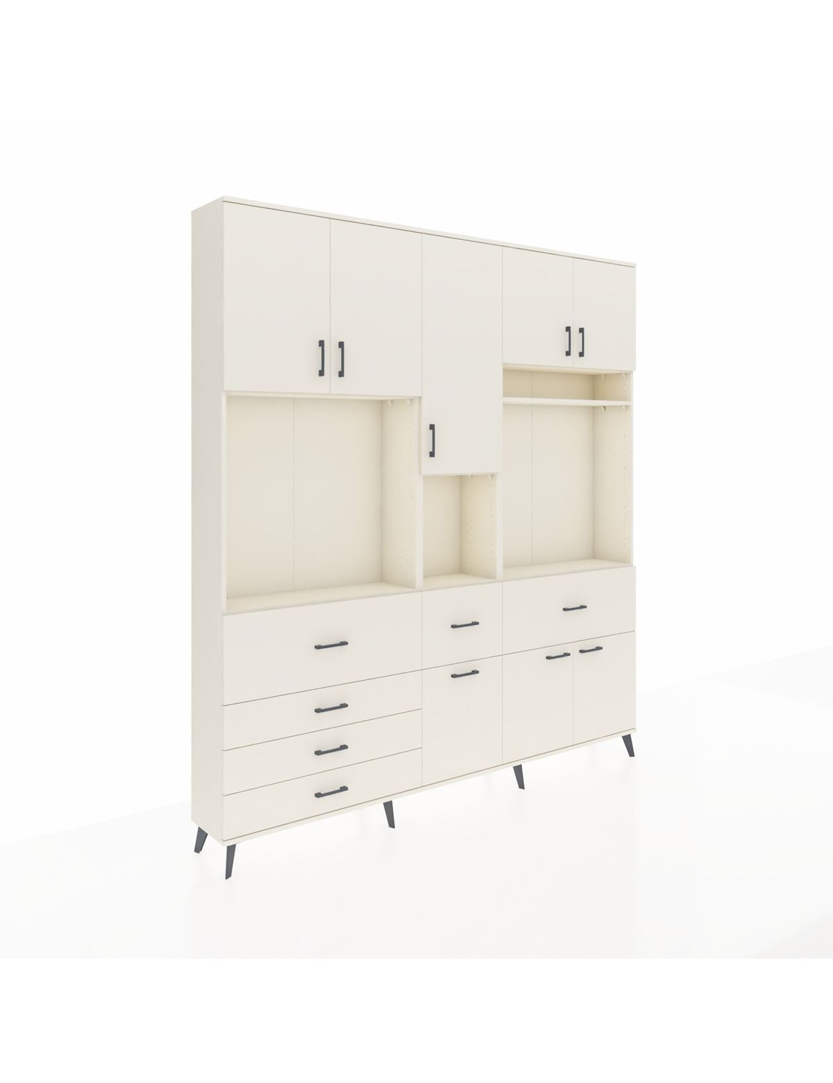 Arges Gardrop 10 Raflı 6 Çekmeceli 8 Kapaklı 220x30x243 Aytaşı-Aytaşı