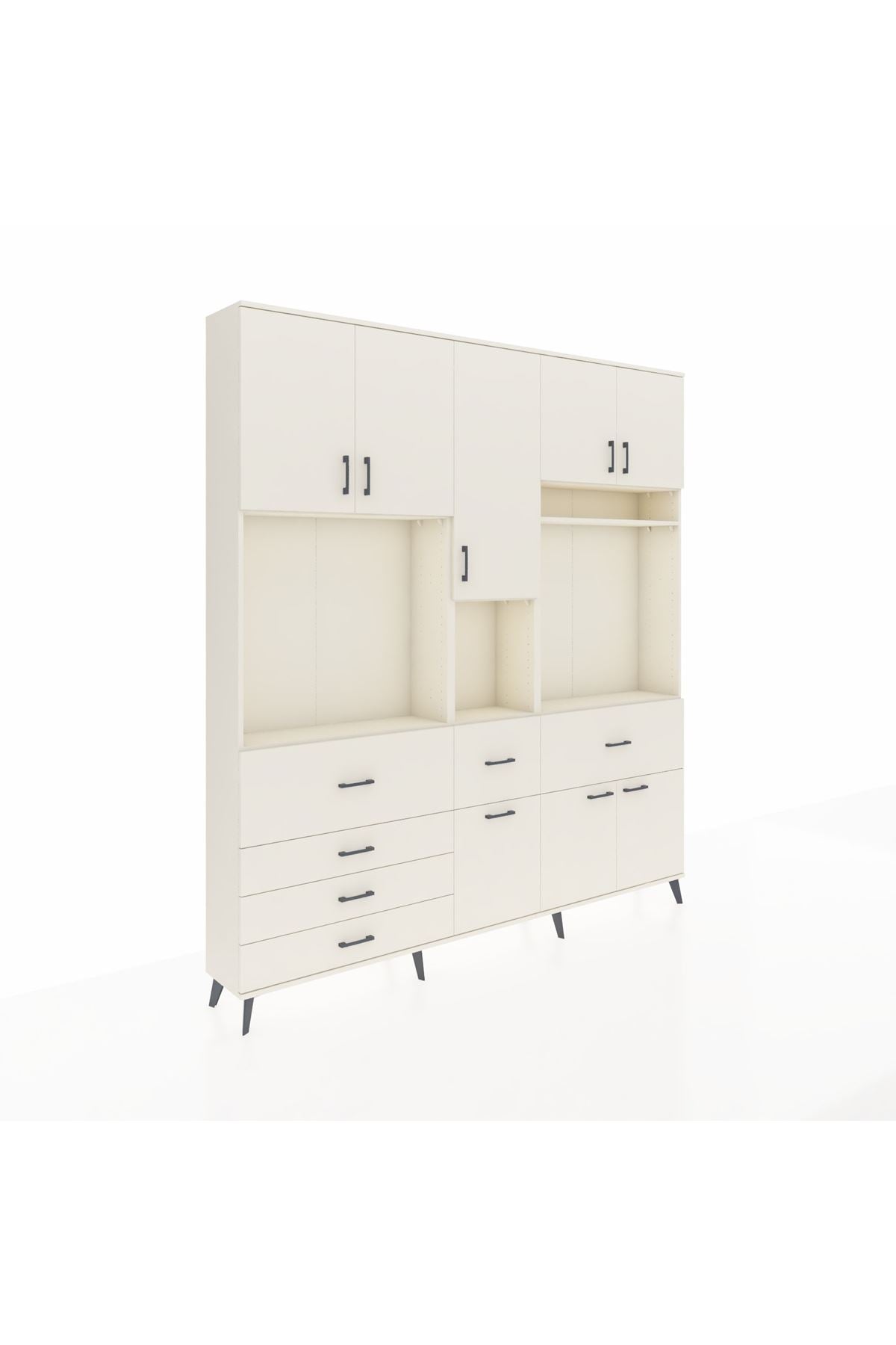 Arges Gardrop 10 Raflı 6 Çekmeceli 8 Kapaklı 220x30x243 Aytaşı-Aytaşı