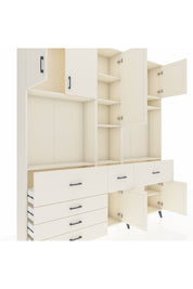 Arges Gardrop 10 Raflı 6 Çekmeceli 8 Kapaklı 220x30x243 Aytaşı-Aytaşı