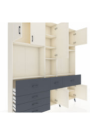 Arges Dolap 10 Raflı 6 Çekmeceli 8 Kapaklı 220x30x243 Aytaşı-Aytaşı/Antrasit