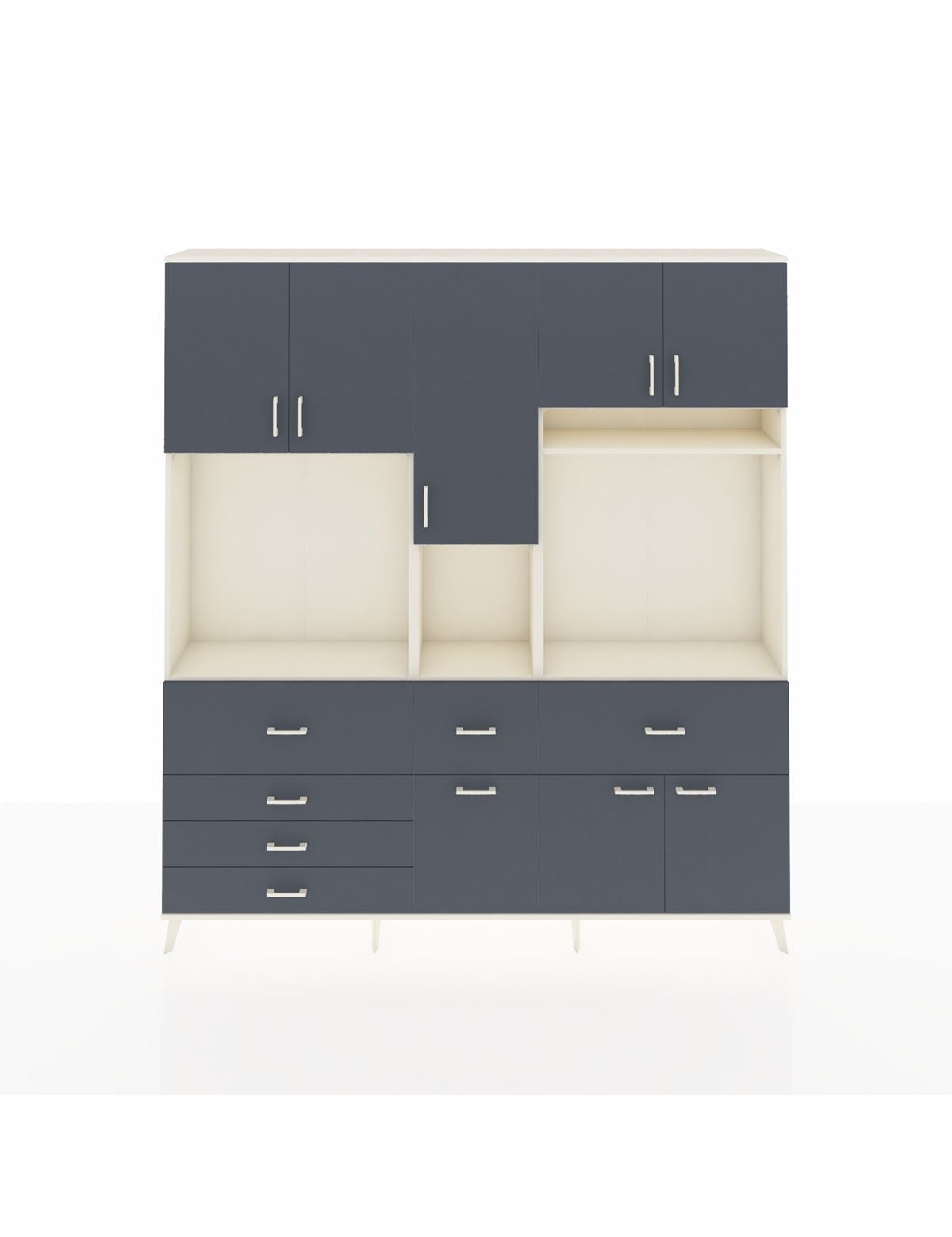 Arges Gardrop 10 Raflı 6 Çekmeceli 8 Kapaklı 220x30x243 Aytaşı-Antrasit