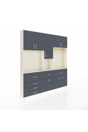 Arges Gardrop 10 Raflı 6 Çekmeceli 8 Kapaklı 220x30x243 Aytaşı-Antrasit