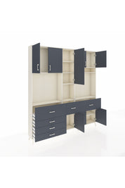 Arges Gardrop 10 Raflı 6 Çekmeceli 8 Kapaklı 220x30x243 Aytaşı-Antrasit