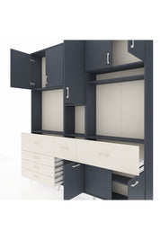 Arges Dolap 10 Raflı 6 Çekmeceli 8 Kapaklı 220x30x243 Antrasit-Antrasit/Aytaşı