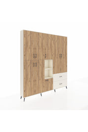 Arges Dolap 12 Raflı 2 Çekmeceli Tek Askılı 220x30x243 Aytaşı-Çam/Aytaşı