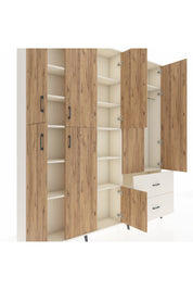 Arges Dolap 12 Raflı 2 Çekmeceli Tek Askılı 220x30x243 Aytaşı-Çam/Aytaşı