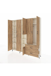 Arges Gardrop 12 Raflı 2 Çekmeceli Tek Askılı 220x30x243 Aytaşı-Çam