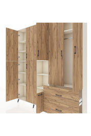 Arges Gardrop 12 Raflı 2 Çekmeceli Tek Askılı 220x30x243 Aytaşı-Çam