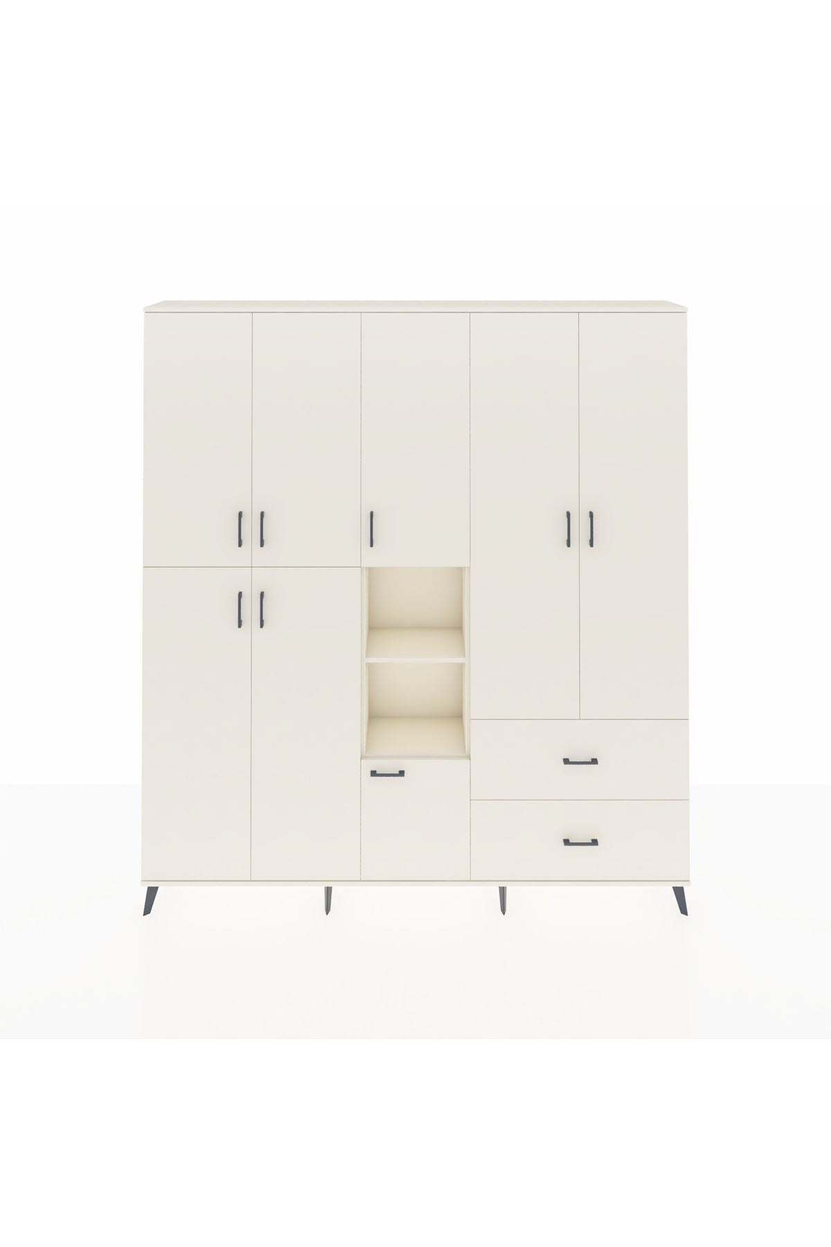 Arges Gardrop 12 Raflı 2 Çekmeceli Tek Askılı 220x30x243 Aytaşı-Aytaşı