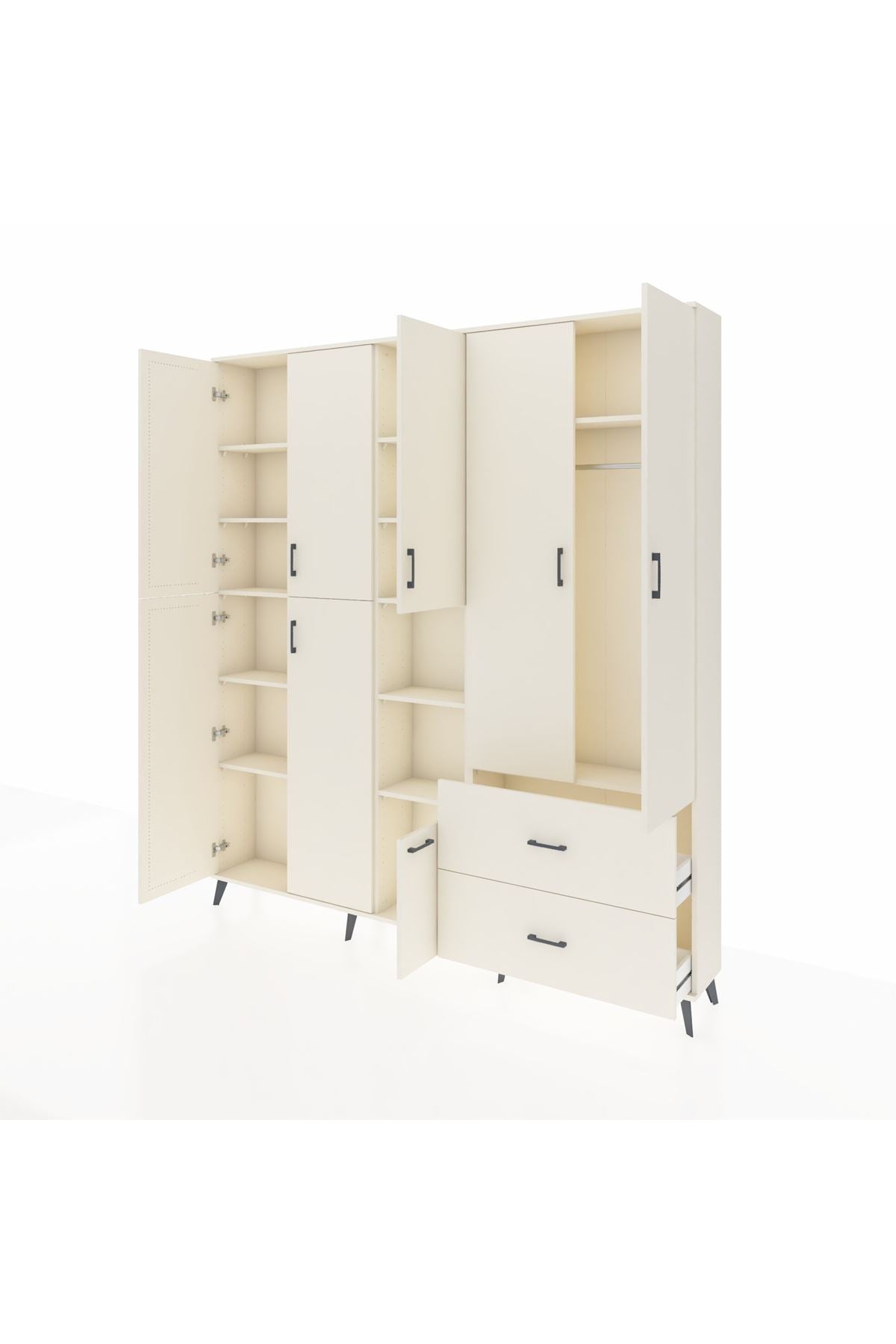 Arges Gardrop 12 Raflı 2 Çekmeceli Tek Askılı 220x30x243 Aytaşı-Aytaşı