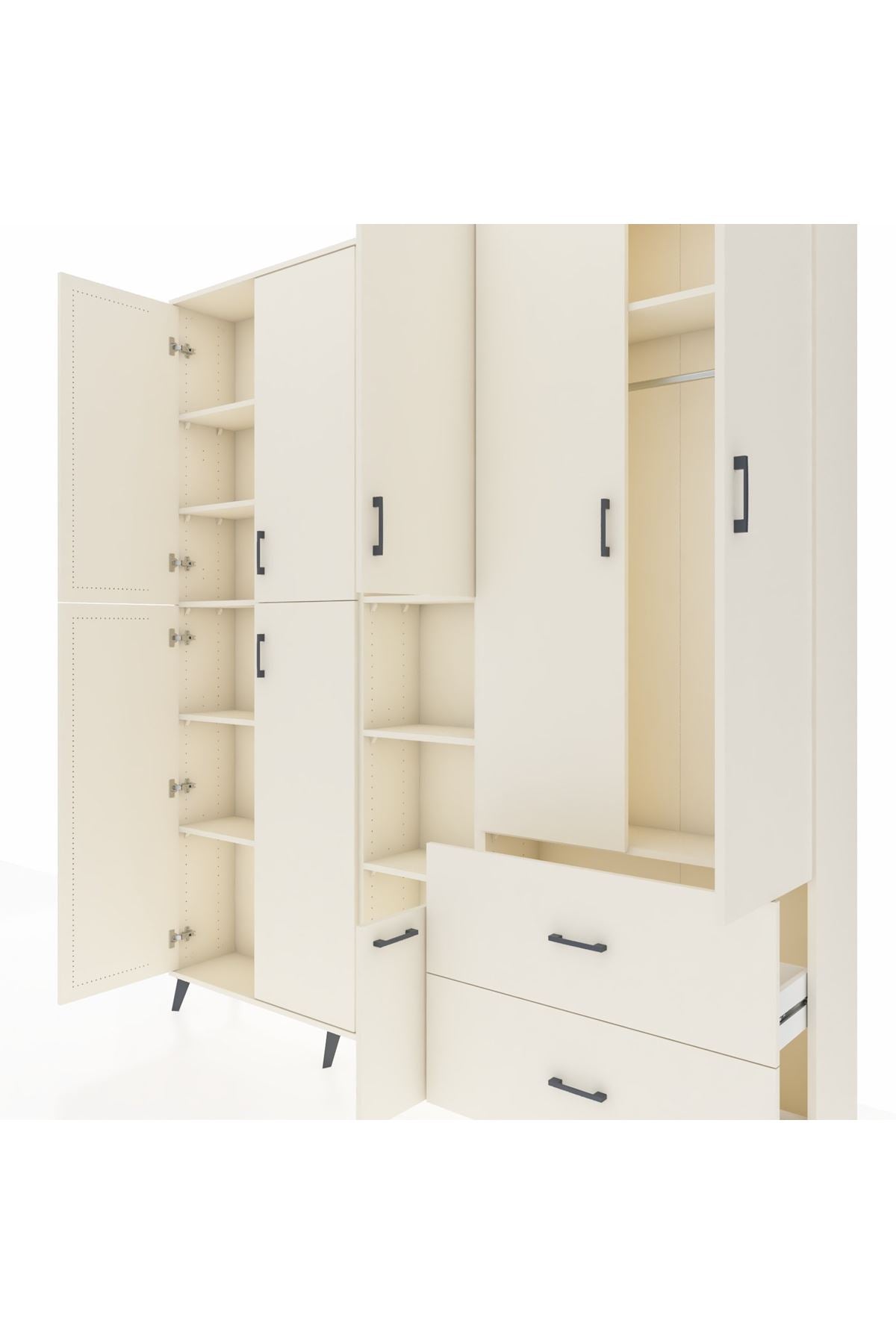 Arges Gardrop 12 Raflı 2 Çekmeceli Tek Askılı 220x30x243 Aytaşı-Aytaşı