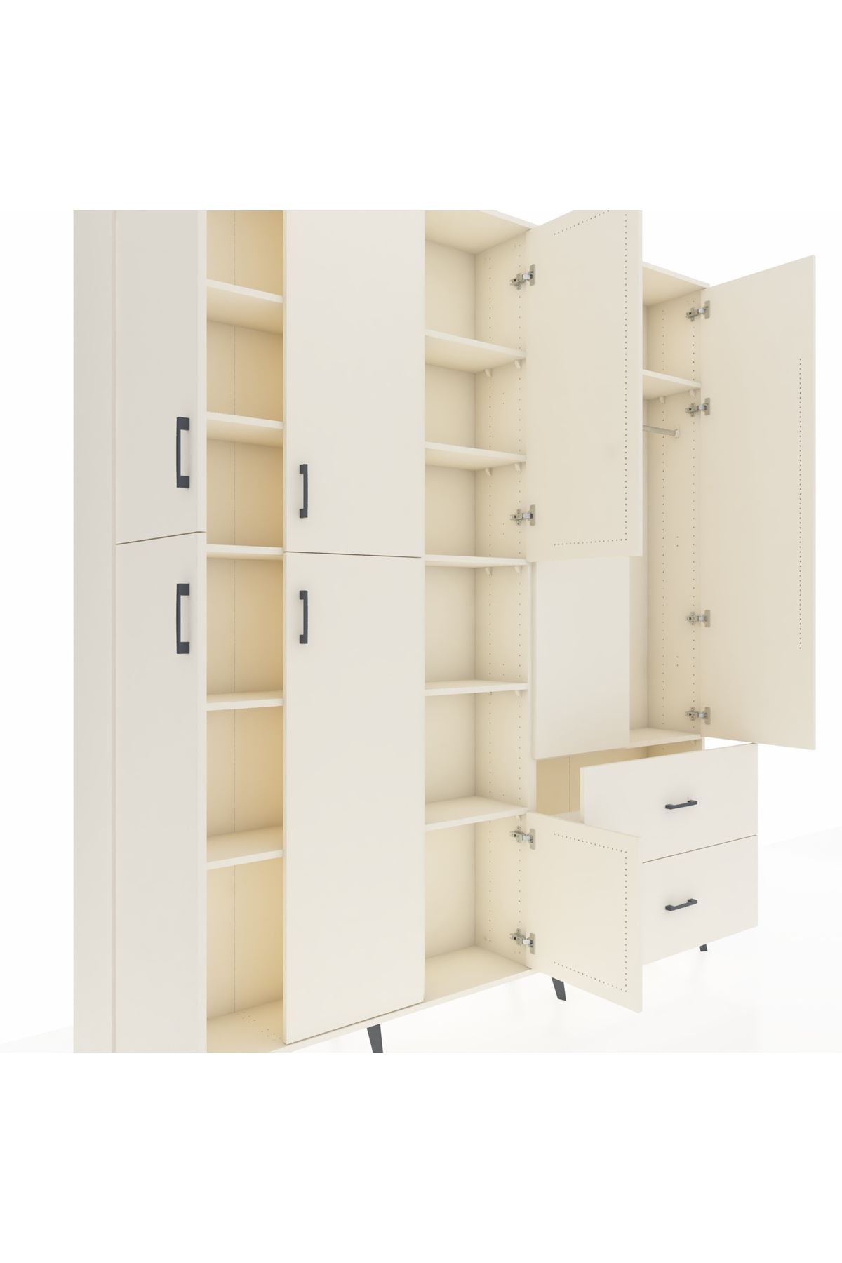 Arges Gardrop 12 Raflı 2 Çekmeceli Tek Askılı 220x30x243 Aytaşı-Aytaşı