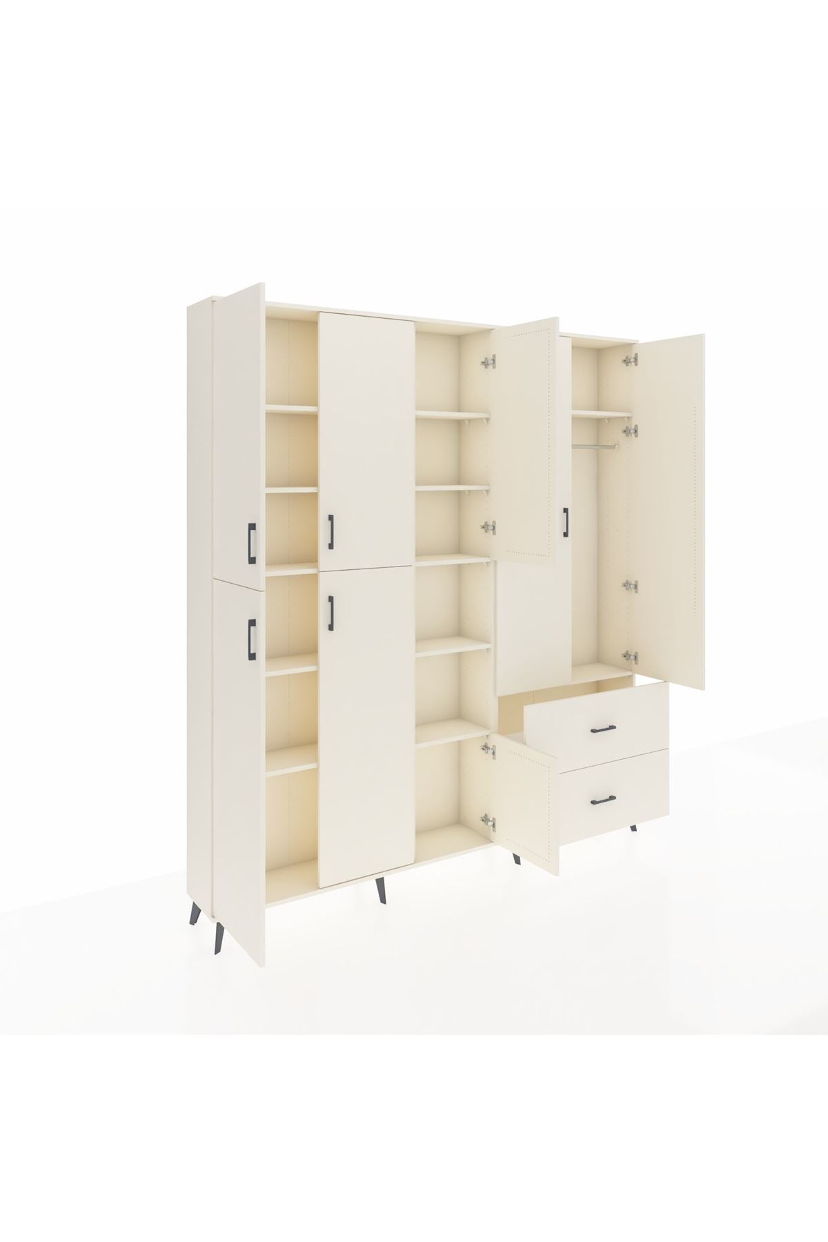 Arges Gardrop 12 Raflı 2 Çekmeceli Tek Askılı 220x30x243 Aytaşı-Aytaşı