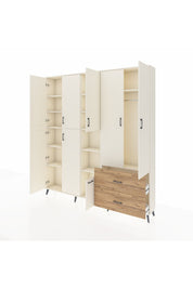 Arges Dolap 12 Raflı 2 Çekmeceli Tek Askılı 220x30x243 Aytaşı-Aytaşı/Çam