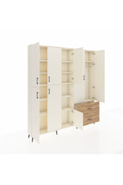 Arges Dolap 12 Raflı 2 Çekmeceli Tek Askılı 220x30x243 Aytaşı-Aytaşı/Çam