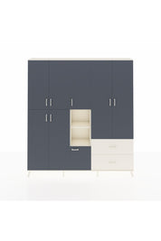 Arges Dolap 12 Raflı 2 Çekmeceli Tek Askılı 220x30x243 Aytaşı-Antrasit/Aytaşı