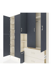 Arges Dolap 12 Raflı 2 Çekmeceli Tek Askılı 220x30x243 Aytaşı-Antrasit/Aytaşı