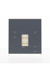 Arges Gardrop 12 Raflı 2 Çekmeceli Tek Askılı 220x30x243 Aytaşı-Antrasit