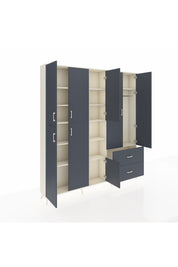 Arges Gardrop 12 Raflı 2 Çekmeceli Tek Askılı 220x30x243 Aytaşı-Antrasit