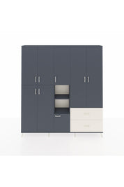 Arges Dolap 12 Raflı 2 Çekmeceli Tek Askılı 220x30x243 Antrasit-Antrasit/Aytaşı