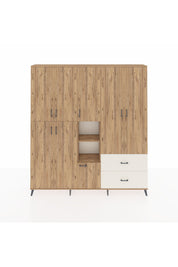 Arges Dolap 12 Raflı 2 Çekmeceli Tek Askılı 220x30x243 Çam-Çam/Aytaşı