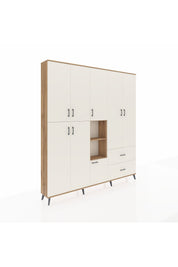 Arges Gardrop 12 Raflı 2 Çekmeceli Tek Askılı 220x30x243 Çam-Aytaşı