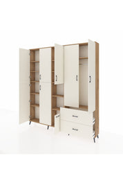 Arges Gardrop 12 Raflı 2 Çekmeceli Tek Askılı 220x30x243 Çam-Aytaşı