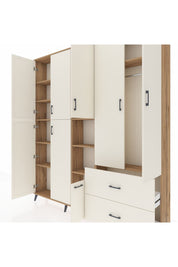 Arges Gardrop 12 Raflı 2 Çekmeceli Tek Askılı 220x30x243 Çam-Aytaşı