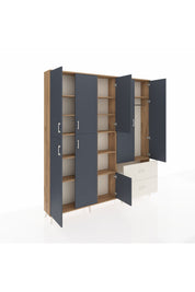 Arges Dolap 12 Raflı 2 Çekmeceli Tek Askılı 220x30x243 Çam-Antrasit/Aytaşı