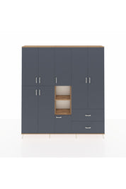 Arges Gardrop 12 Raflı 2 Çekmeceli Tek Askılı 220x30x243 Çam-Antrasit