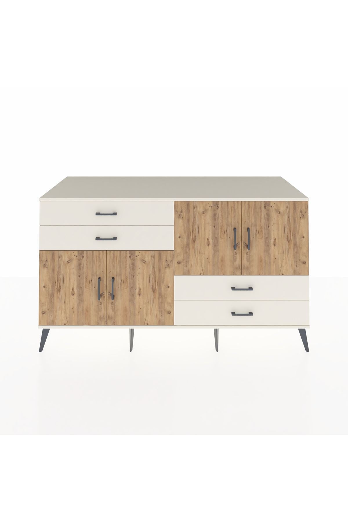 Kronos Konsol 3 Raflı 4 Çekmeceli 4 Kapaklı 176x59x99 Aytaşı-Çam/Aytaşı