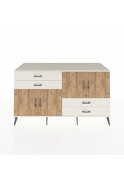 Kronos Konsol 3 Raflı 4 Çekmeceli 4 Kapaklı 176x59x99 Aytaşı-Çam/Aytaşı