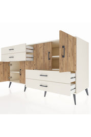 Kronos Konsol 3 Raflı 4 Çekmeceli 4 Kapaklı 176x59x99 Aytaşı-Çam/Aytaşı