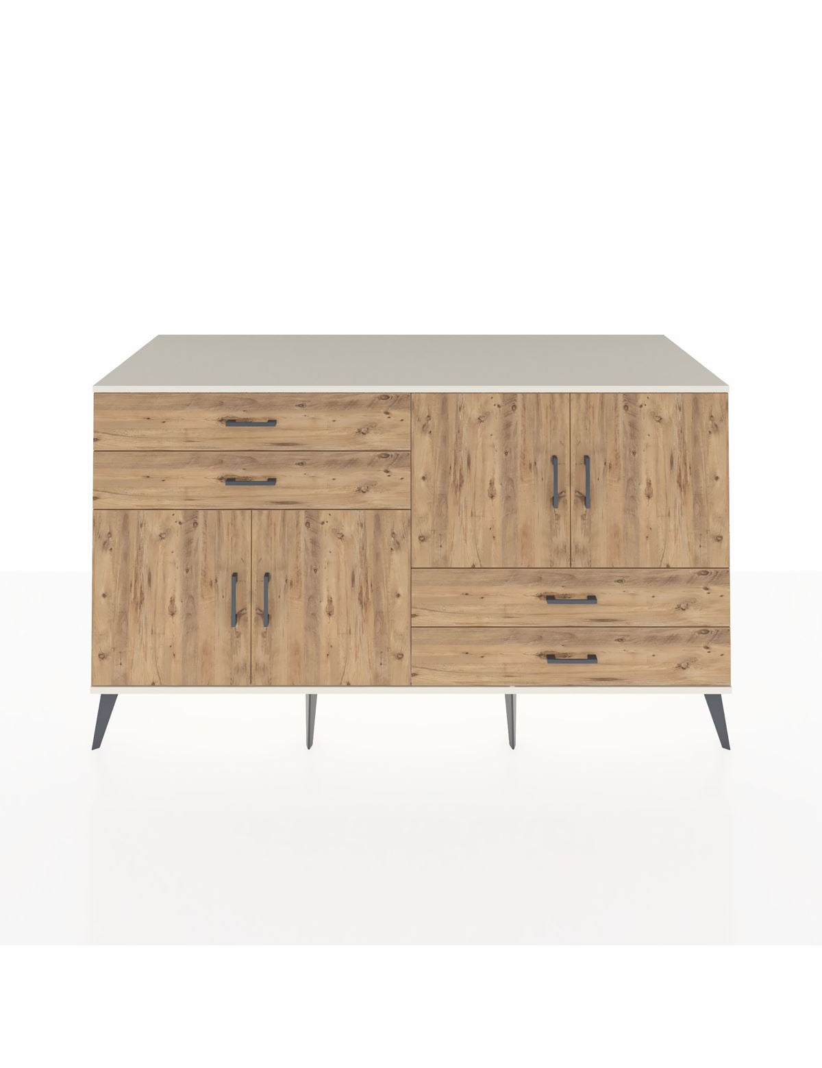 Kronos Konsol 3 Raflı 4 Çekmeceli 4 Kapaklı 176x59x99 Aytaşı-Çam