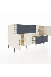 Kronos Konsol 3 Raflı 4 Çekmeceli 4 Kapaklı 176x59x99 Aytaşı-Aytaşı/Antrasit