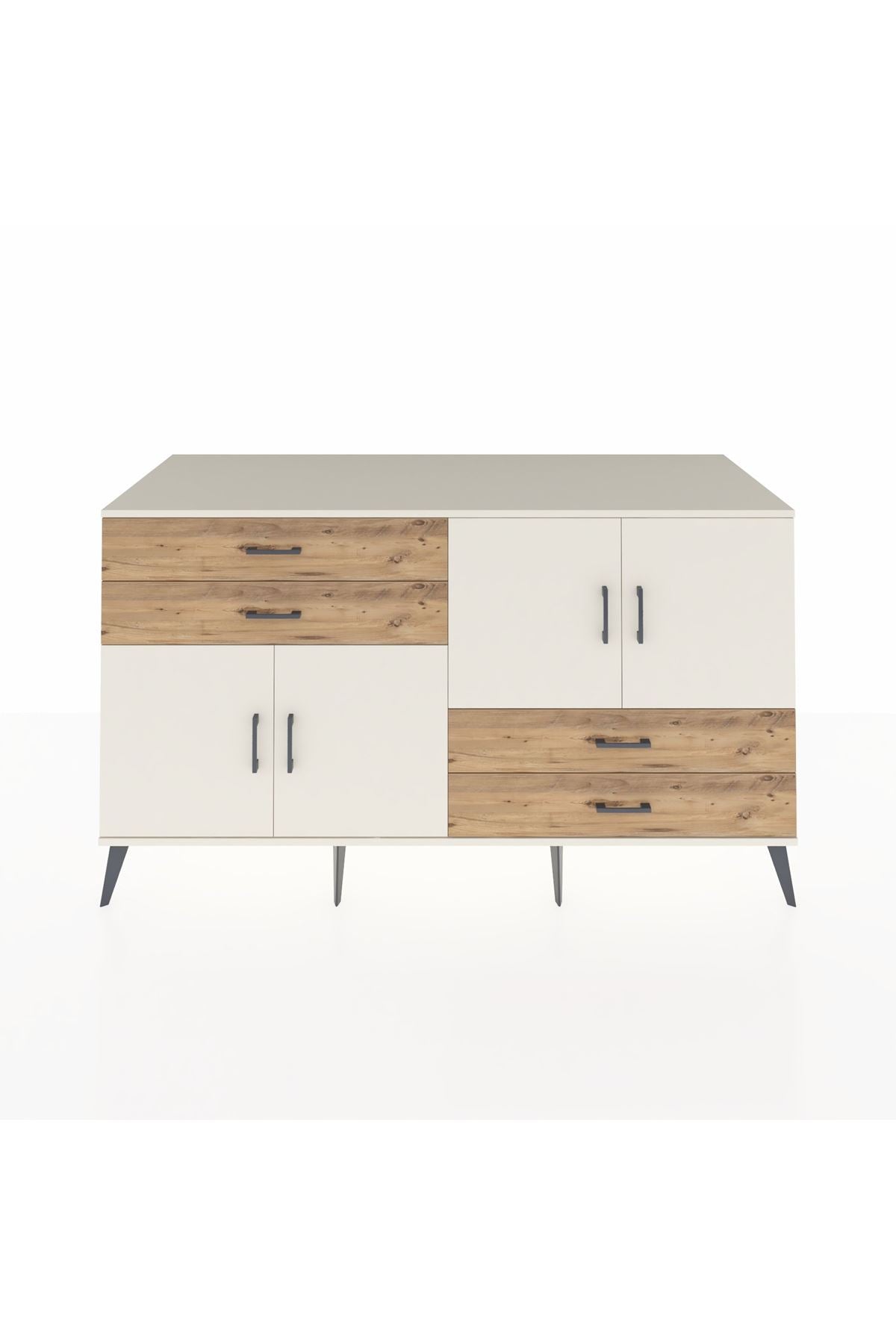 Kronos Konsol 3 Raflı 4 Çekmeceli 4 Kapaklı 176x59x99 Aytaşı-Aytaşı/Çam