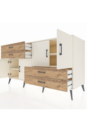 Kronos Konsol 3 Raflı 4 Çekmeceli 4 Kapaklı 176x59x99 Aytaşı-Aytaşı/Çam