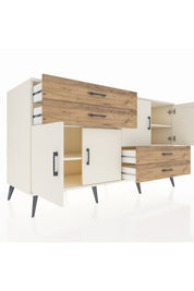 Kronos Konsol 3 Raflı 4 Çekmeceli 4 Kapaklı 176x59x99 Aytaşı-Aytaşı/Çam