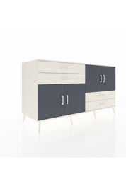 Kronos Konsol 3 Raflı 4 Çekmeceli 4 Kapaklı 176x59x99 Aytaşı-Antrasit/Aytaşı