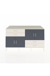 Kronos Konsol 3 Raflı 4 Çekmeceli 4 Kapaklı 176x59x99 Aytaşı-Antrasit/Aytaşı