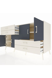 Kronos Konsol 3 Raflı 4 Çekmeceli 4 Kapaklı 176x59x99 Aytaşı-Antrasit/Aytaşı