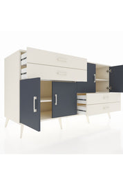 Kronos Konsol 3 Raflı 4 Çekmeceli 4 Kapaklı 176x59x99 Aytaşı-Antrasit/Aytaşı