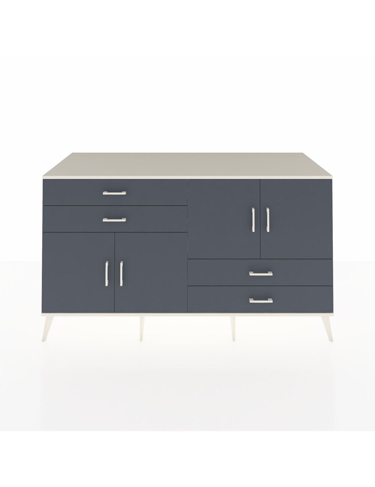 Kronos Konsol 3 Raflı 4 Çekmeceli 4 Kapaklı 176x59x99 Aytaşı-Antrasit