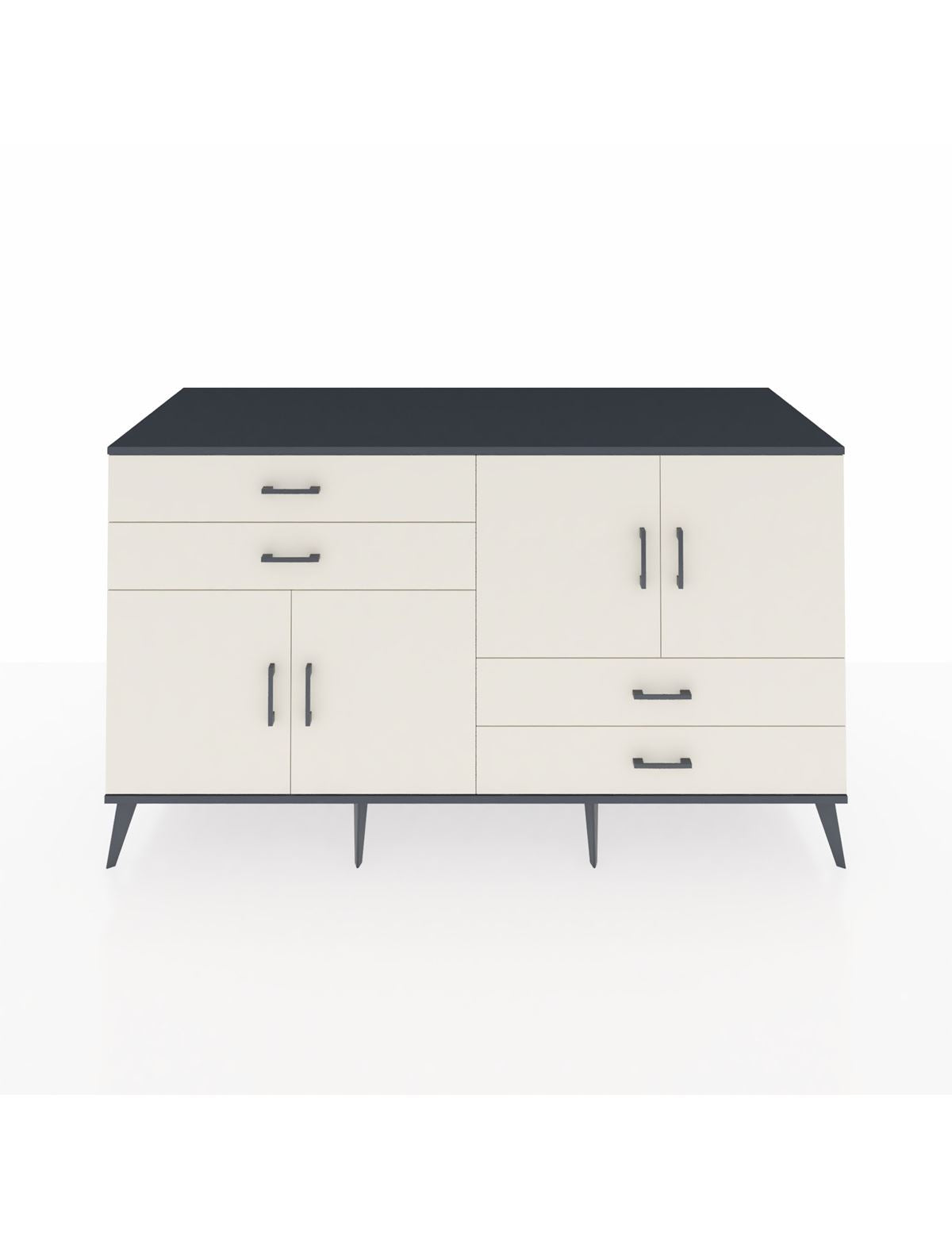 Kronos Konsol 3 Raflı 4 Çekmeceli 4 Kapaklı 176x59x99 Antrasit-Aytaşı