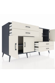 Kronos Konsol 3 Raflı 4 Çekmeceli 4 Kapaklı 176x59x99 Antrasit-Aytaşı