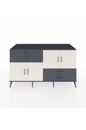 Kronos Konsol 3 Raflı 4 Çekmeceli 4 Kapaklı 176x59x99 Antrasit-Aytaşı/Antrasit